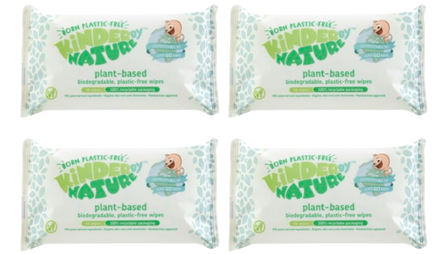4 packs of Jackson Reece Kinder by Nature Plant-Based Baby Wipes