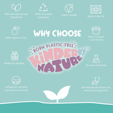 Kinder by Nature 100% Biodegradable Plant-Based Baby Wipes - 672 Count (12 packs of 56 wipes)