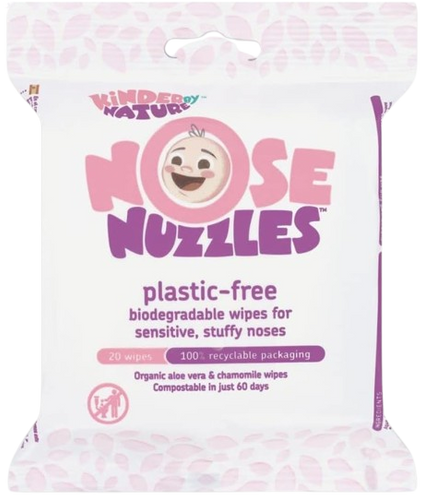 Front of pack of Jackson Reece Kinder by Nature Nose Nuzzles Wipes