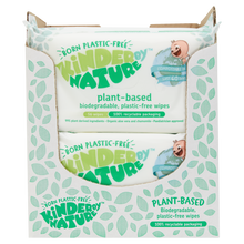Green Case of 12 packs of Plant-Based Kinder by Nature Baby Wipes