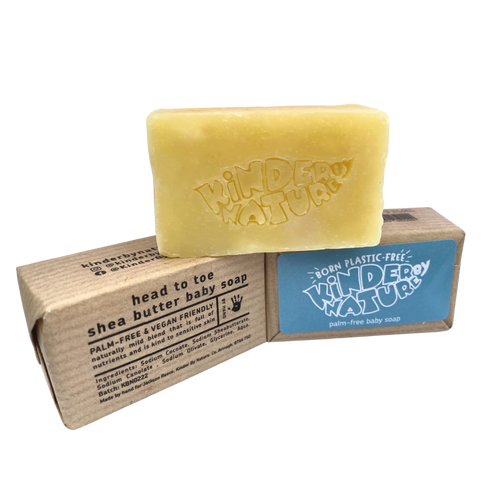 3 bars of Kinder by Nature Palm Oil-Free Shea Butter Baby Soap