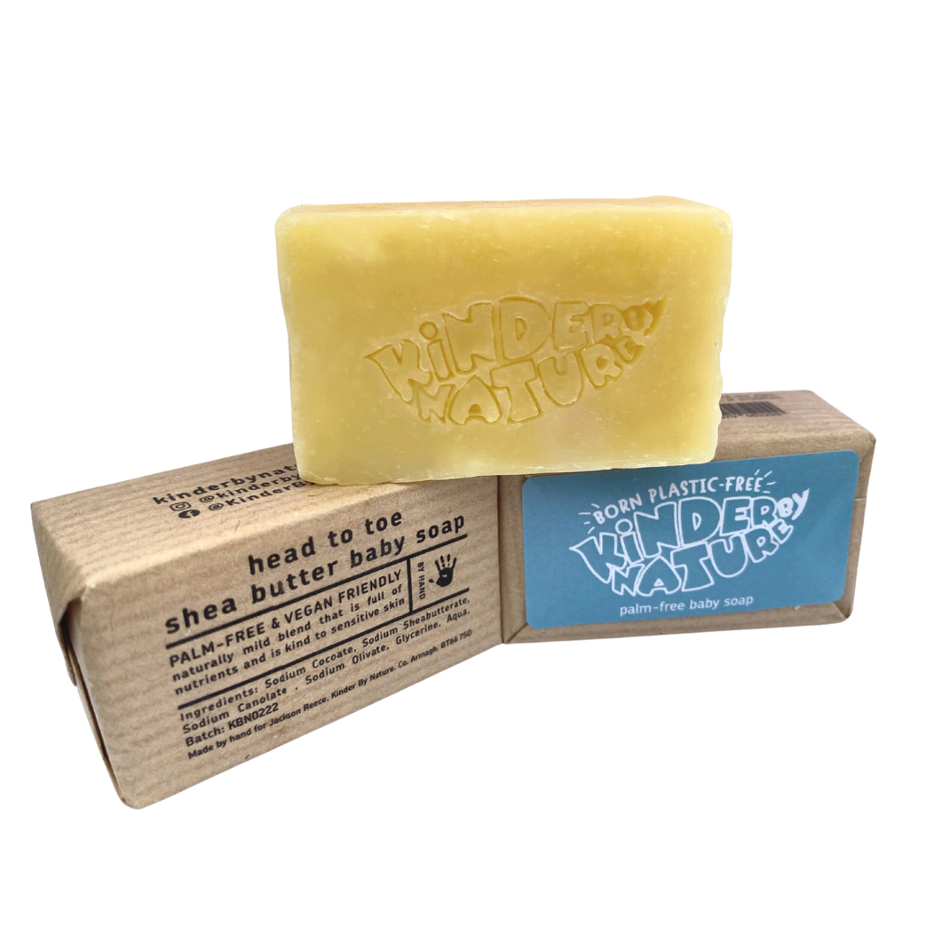 3 bars of Kinder by Nature Palm Oil-Free Shea Butter Baby Soap