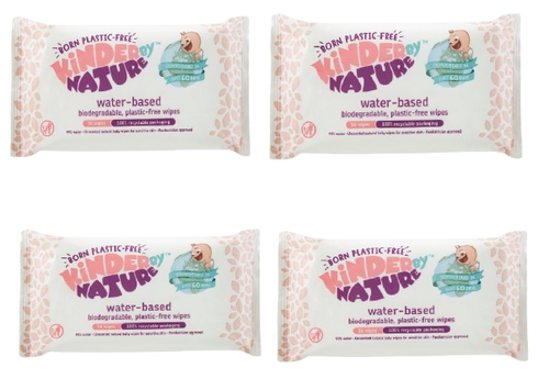 4 packs of Jackson Reece Kinder by Nature Water-Based Baby Wipes