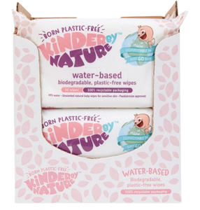 Case of 12 packs of Water-Based Kinder by Nature Baby Wipes